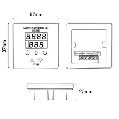 Saunaofen Thermolux 4,5KW/6KW Gunmetal – Touch/Digital Controller