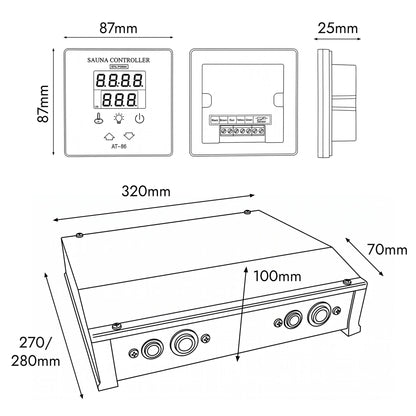 Saunaofen Thermolux 9KW Gunmetal – Touch/Digital Controller