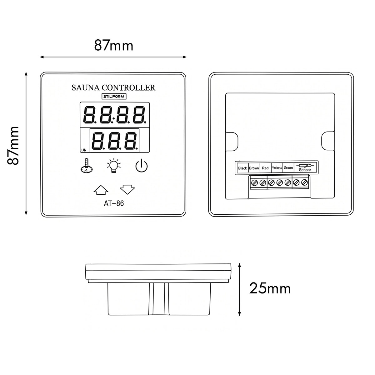 Saunaofen Thermolux 9KW Gunmetal – Touch/Digital Controller
