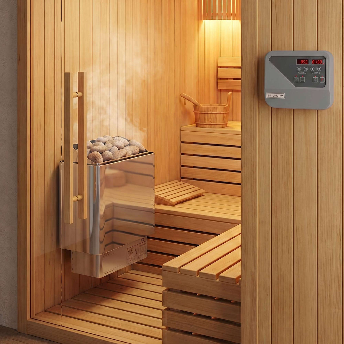 Saunaofen Thermolux 4,5KW/6KW Gunmetal – Touch/Digital Controller