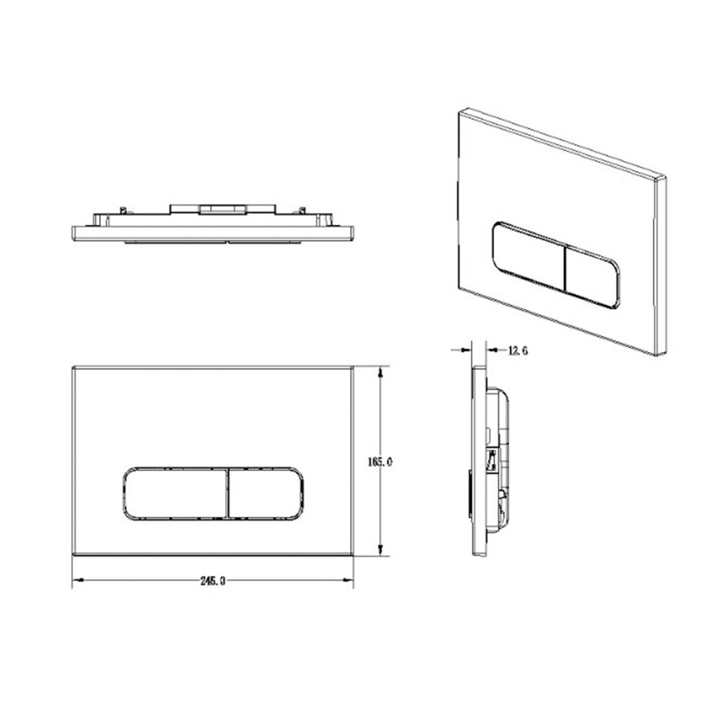 Drückerplatte Weiß Glanz Kompatibel zu Geberit Duofix Sigma (UP 320) 2 Mengenspülung