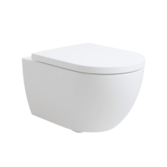 Whirlflush Hänge Wand WC Soho 3.0 Spülrandlos Tornado Spülung Weiß Glanz mit WC-Sitz Toilette