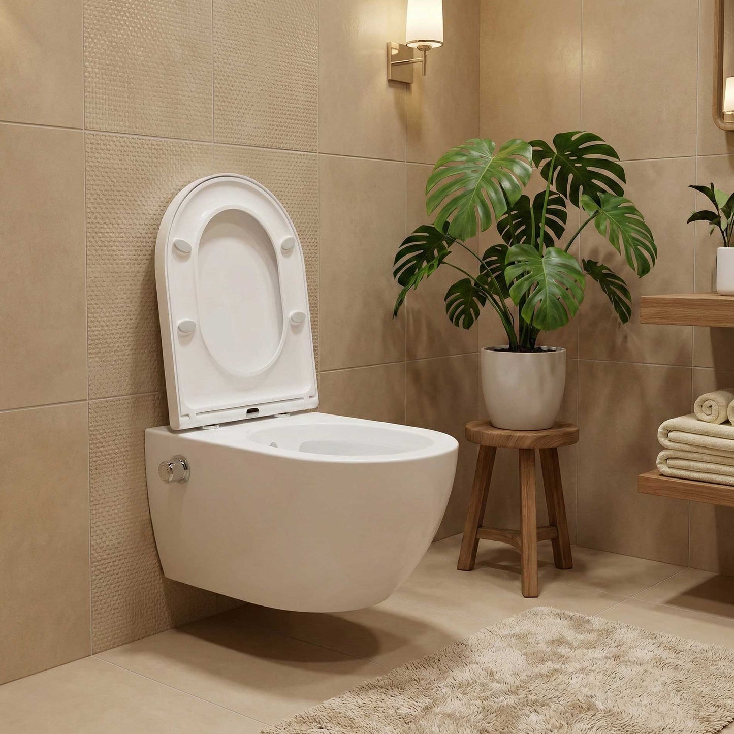 Spülrandloses Dusch-WC SOHO 4.0 mit abnehmbarem Softclose Sitz Taharet
