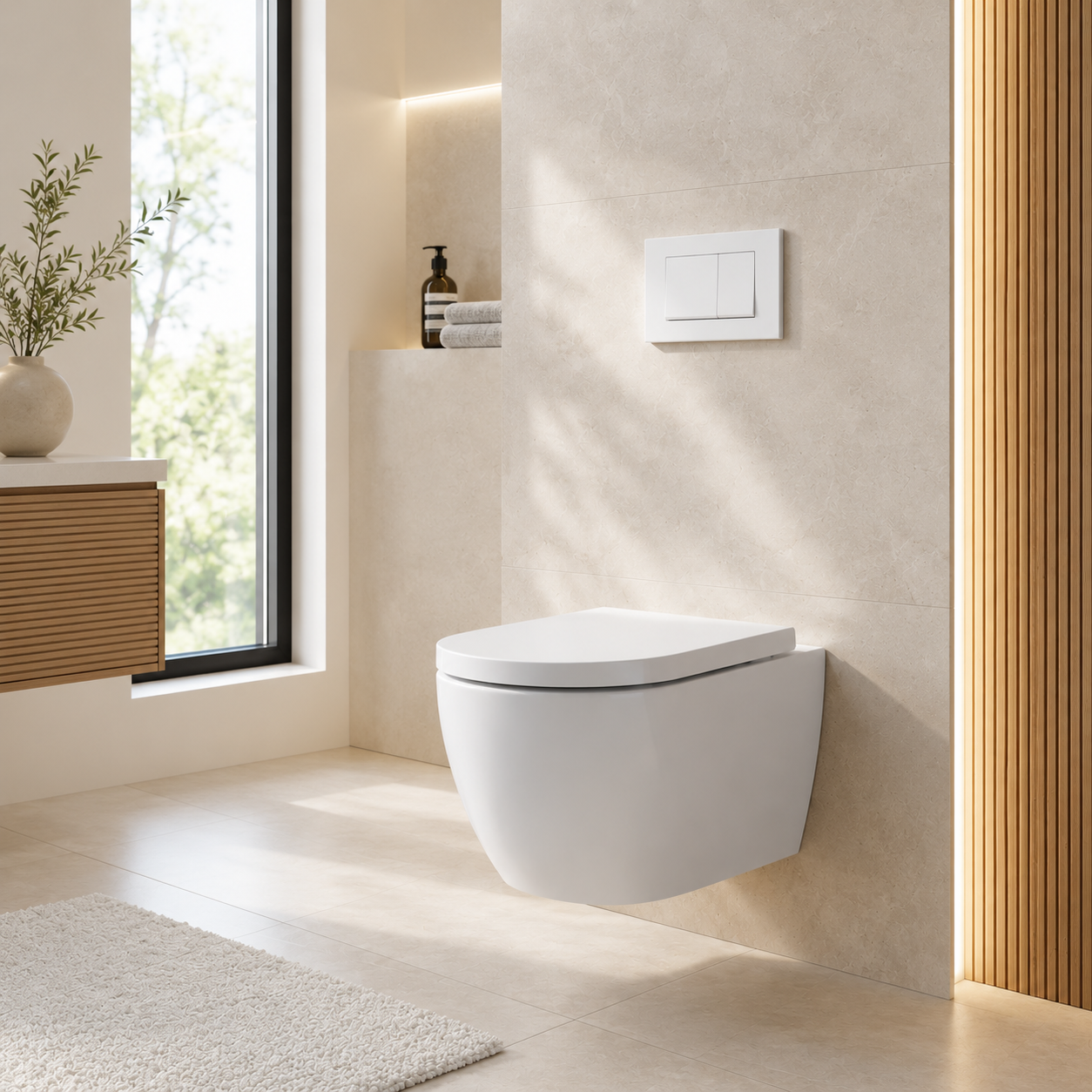 Whirlflush Hänge Wand WC Soho 3.0 Spülrandlos Tornado Spülung Weiß Glanz mit WC-Sitz Toilette