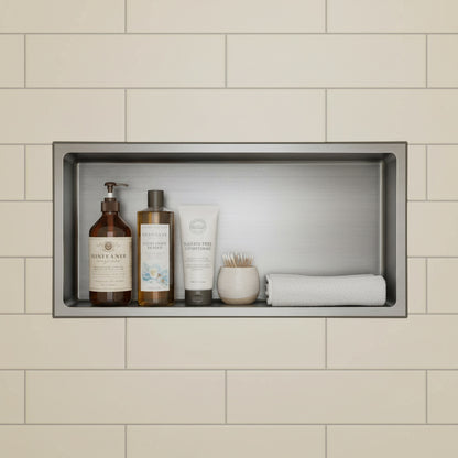 Stilform Wandnische Gebürsteter Edelstahl in 30x30, 60x30