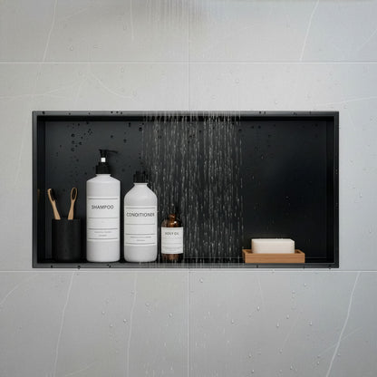 Edelstahl Wandnische Minimal Matt Schwarz in 30x30, 60x30 cm