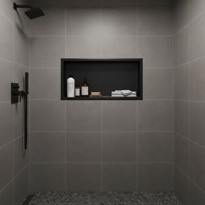 Stilform Edelstahl Wandnische Matt Schwarz in 30x30, 60x30 cm