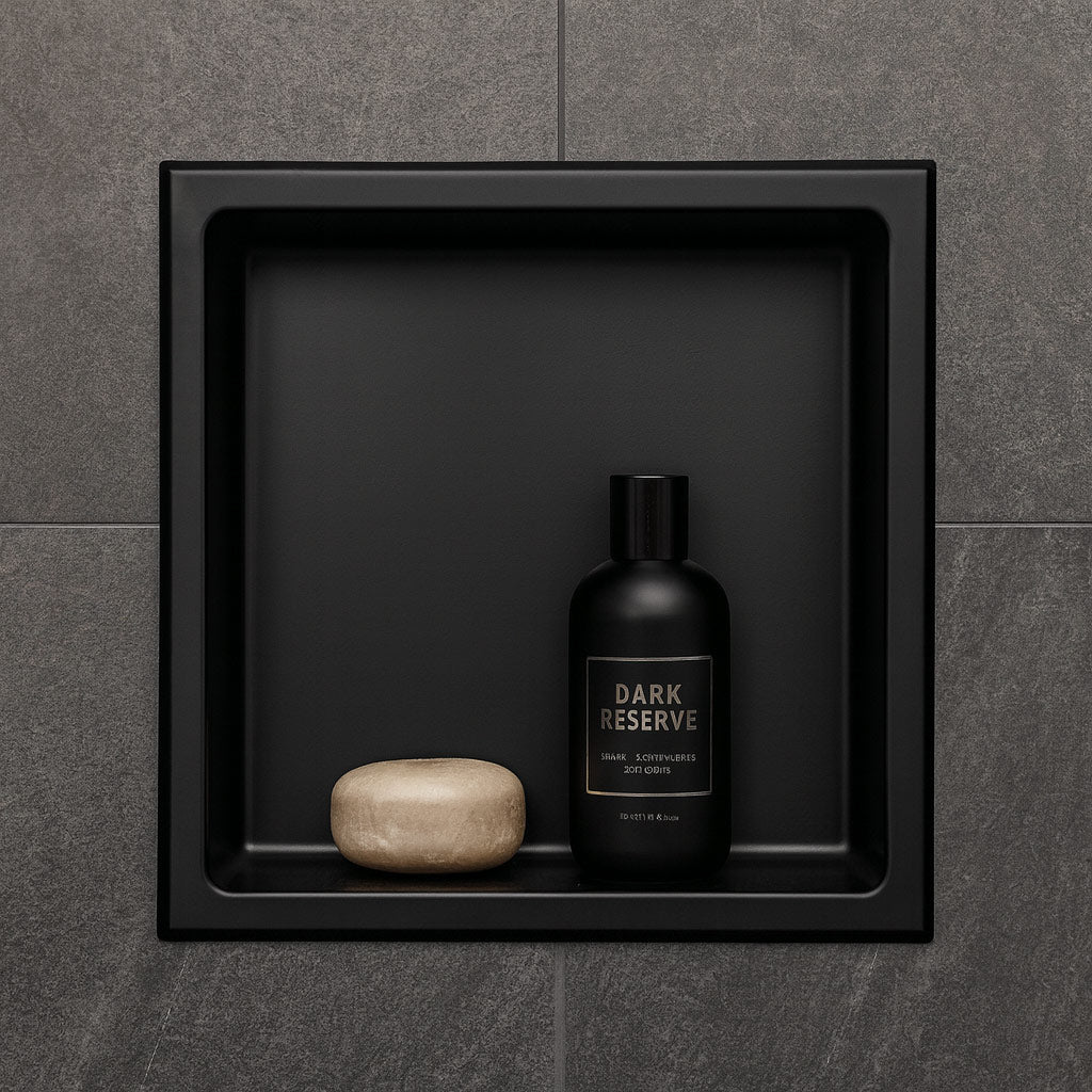 Stilform Edelstahl Wandnische Matt Schwarz in 30x30, 60x30 cm