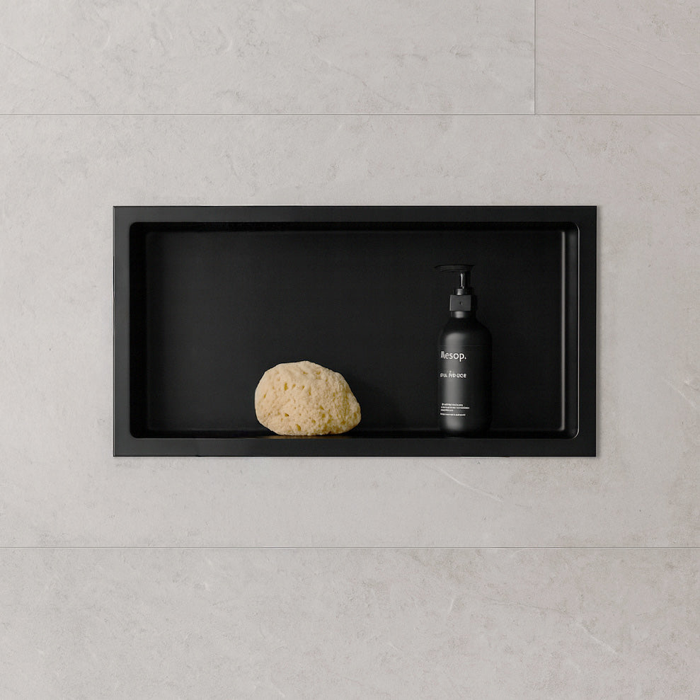 Stilform Edelstahl Wandnische Matt Schwarz in 30x30, 60x30 cm