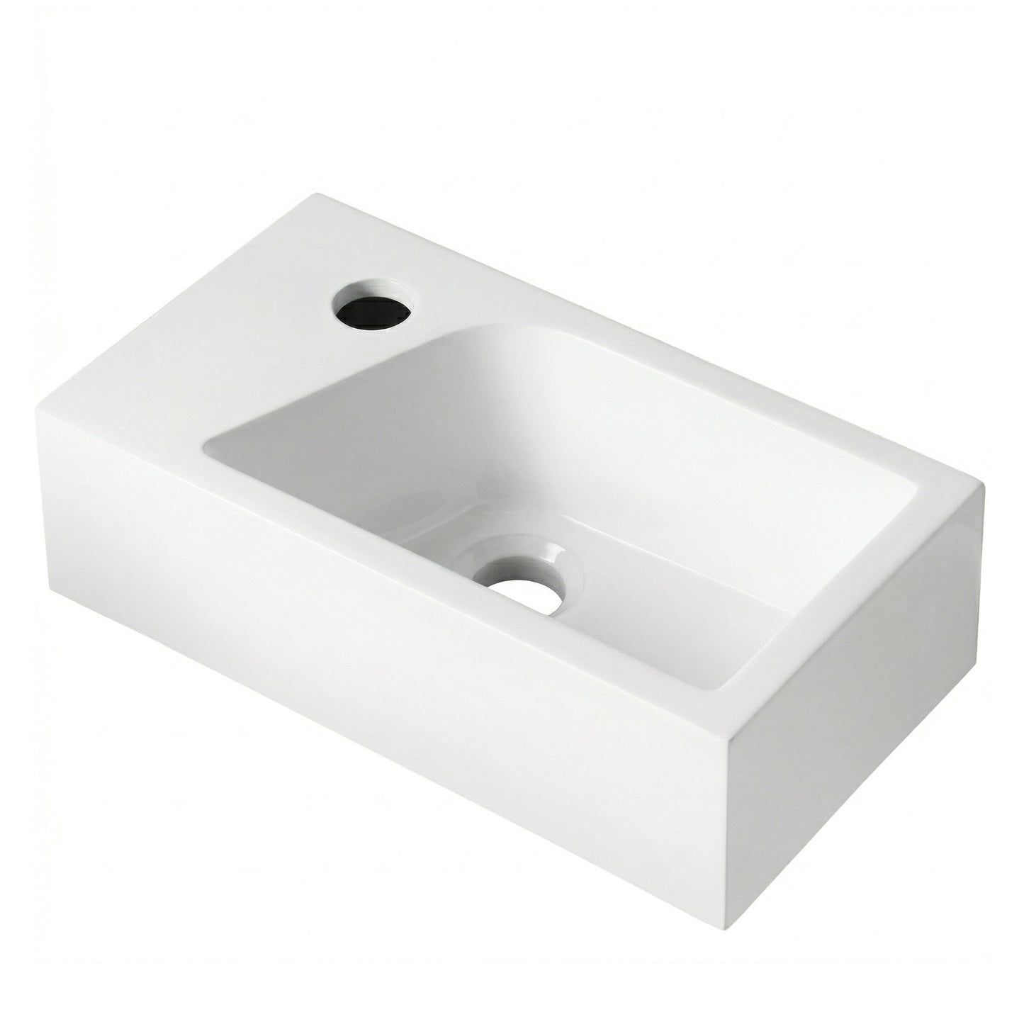 Gäste WC Waschbecken SOHO aus Mineralguss für Wandmontage oder als Aufsatzwaschbecken mit Hahnloch
