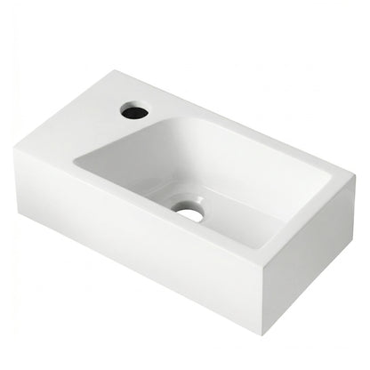 Gäste WC Waschbecken SOHO aus Mineralguss für Wandmontage oder als Aufsatzwaschbecken mit Hahnloch