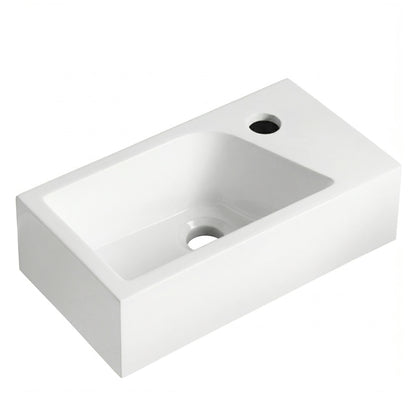 Gäste WC Waschbecken SOHO aus Mineralguss für Wandmontage oder als Aufsatzwaschbecken mit Hahnloch