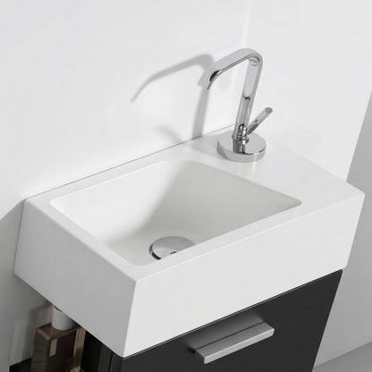 Gäste WC Waschbecken SOHO aus Mineralguss für Wandmontage oder als Aufsatzwaschbecken mit Hahnloch
