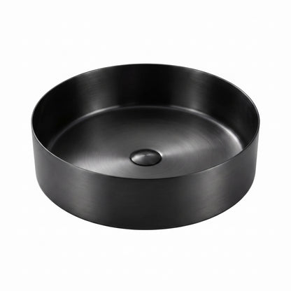 Park Edelstahl Aufsatz-Waschbecken ohne Hahnloch 40 cm in Gunmetal Gebürstet