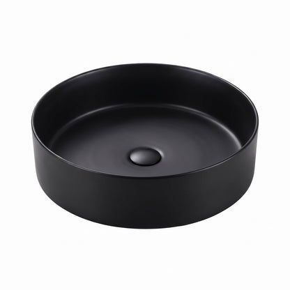 Park Edelstahl Aufsatz-Waschbecken ohne Hahnloch 40 cm in Schwarz Matt