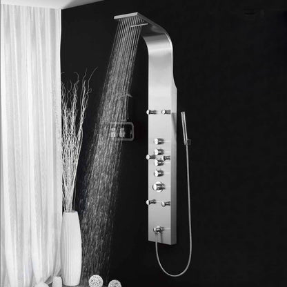 Luxus Edelstahl Duschpaneel mit 6 Hydro Massagejets & Wasserfalldusche