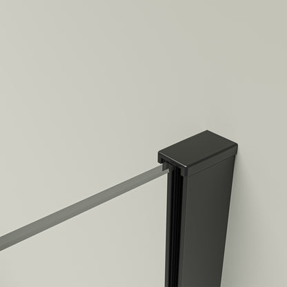 Eck-Duschkabine mit Drehtür – 8 mm Sicherheitsglas in Schwarz Matt, versch. Größen
