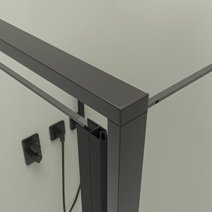 Eck-Duschkabine mit Drehtür – 8 mm Sicherheitsglas in Schwarz Matt, versch. Größen