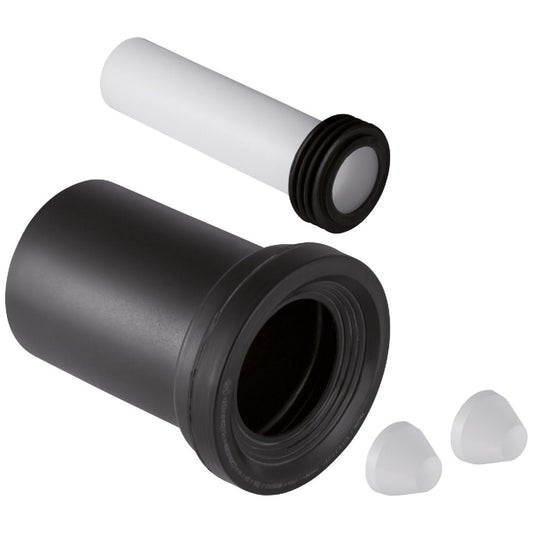 Haas PE Anschlussgarnitur für Wand-WC d90mm mit Deckkappen