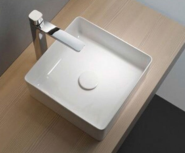 Aufsatz Keramik Waschbecken Soho Brillant Weiß 36 x 36 cm