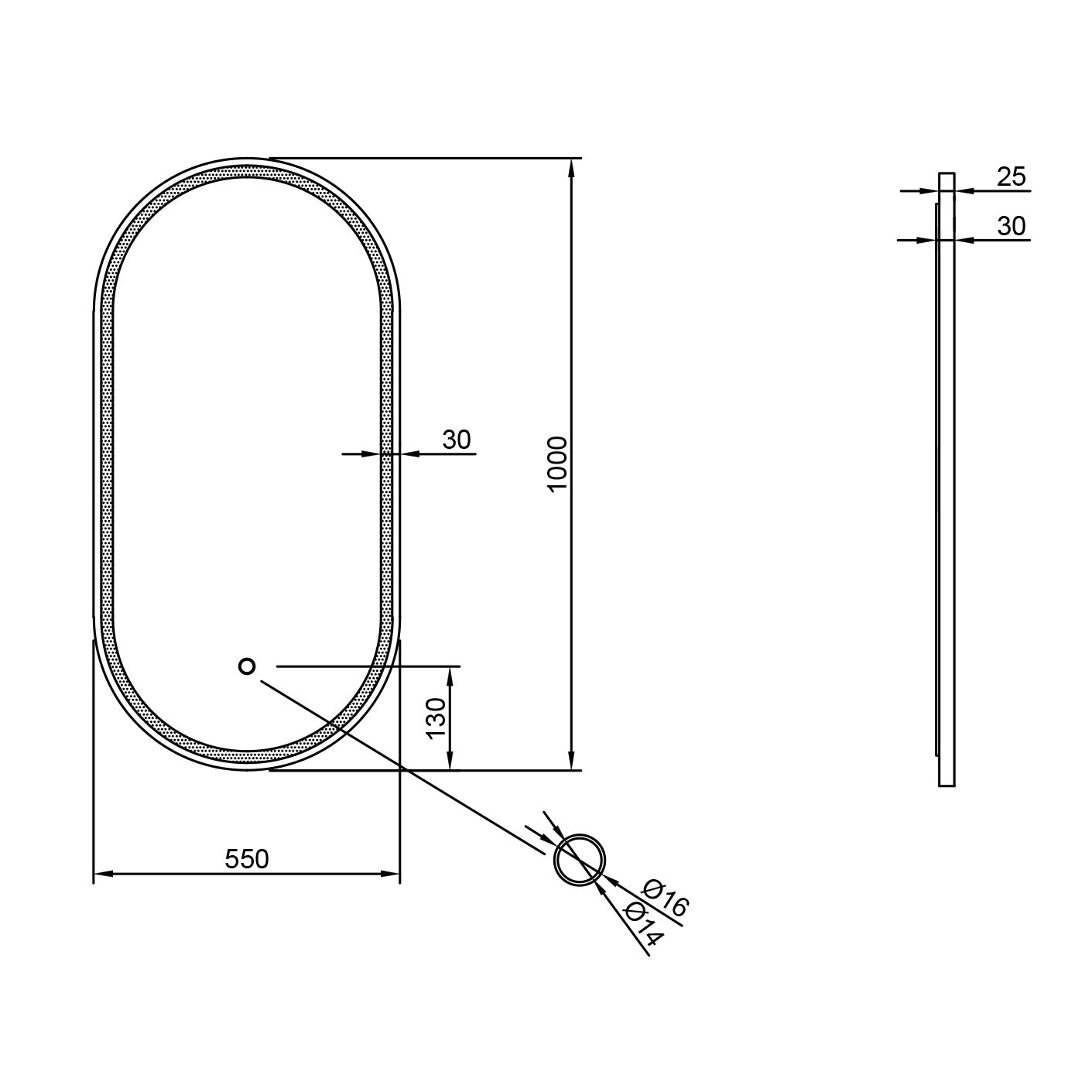 LED Spiegel Oval Spiegelheizung 40x60 oder 55x100 Schwarz Matt Warm-/Kaltlichteinstellung Badspiegel
