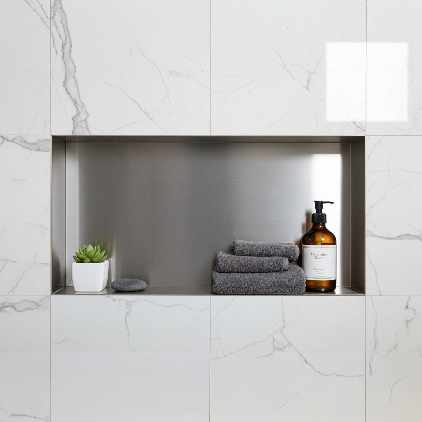 Stilform Wandnische 60x30 Rahmenlos Edelstahl Gebürstet